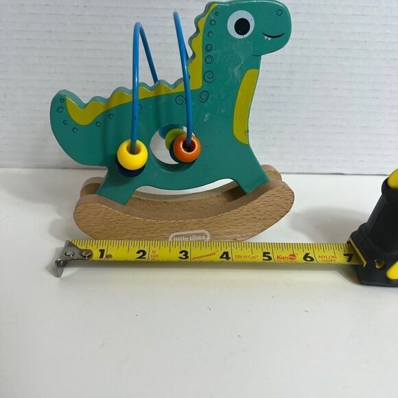 LITTLE TIKES Wooden Critters Dino Busy Beads Baby Toy 12m+ Rocking Dinosaur - Picture 3 of 4